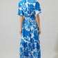 Iva Floral Pismo Button Down Flutter Maxi Dress OMFORT