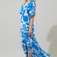 Iva Floral Pismo Button Down Flutter Maxi Dress OMFORT
