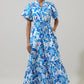 Floral Alna Button Up Midi Dress OMFORT