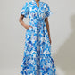 Floral Alna Button Up Midi Dress OMFORT