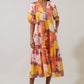 Milley Floral Wynette Tiered Midi Dress OMFORT