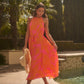 Mexia Floral Maly Pleated Midi Dress OMFORT