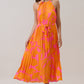 Mexia Floral Maly Pleated Midi Dress OMFORT