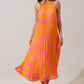 Mexia Floral Maly Pleated Midi Dress OMFORT