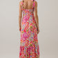 Nomi Floral Hendy Shoulder Tie Maxi Dress OMFORT
