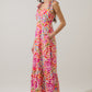 Nomi Floral Hendy Shoulder Tie Maxi Dress OMFORT