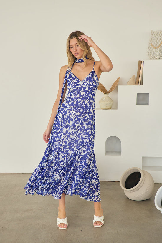 Hagny Pleated Midi Dress Kian Floral OMFORT