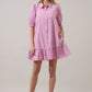 Marvia Striped Levy Button Down Shift Dress OMFORT