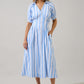 Silvie Pleated Midi Dress Fays Stripe OMFORT