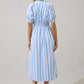 Silvie Pleated Midi Dress Fays Stripe OMFORT