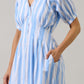Silvie Pleated Midi Dress Fays Stripe OMFORT