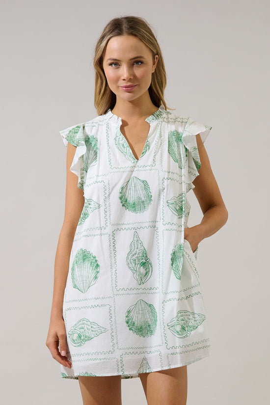 Renie Shift Mini Dress Seashell Bay OMFORT