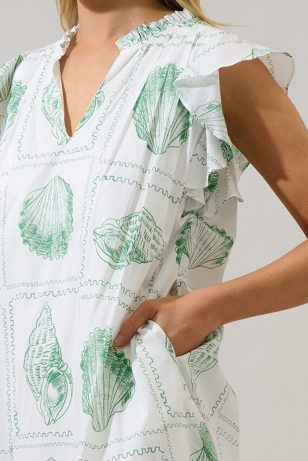Renie Shift Mini Dress Seashell Bay OMFORT