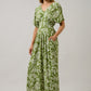 Melda Floral Pleated Midi Dress OMFORT