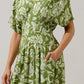 Melda Floral Pleated Midi Dress OMFORT