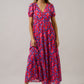 Monaco Long Tiered Maxi Dress Averly Geo OMFORT