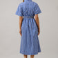 Wilderra Pleated Midi Dress Barklin Stripe OMFORT