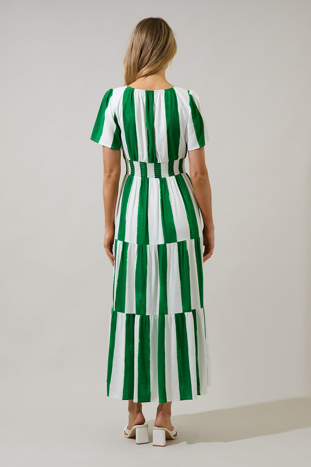 Rony Smocked Maxi Dress Pilmar Stripe OMFORT