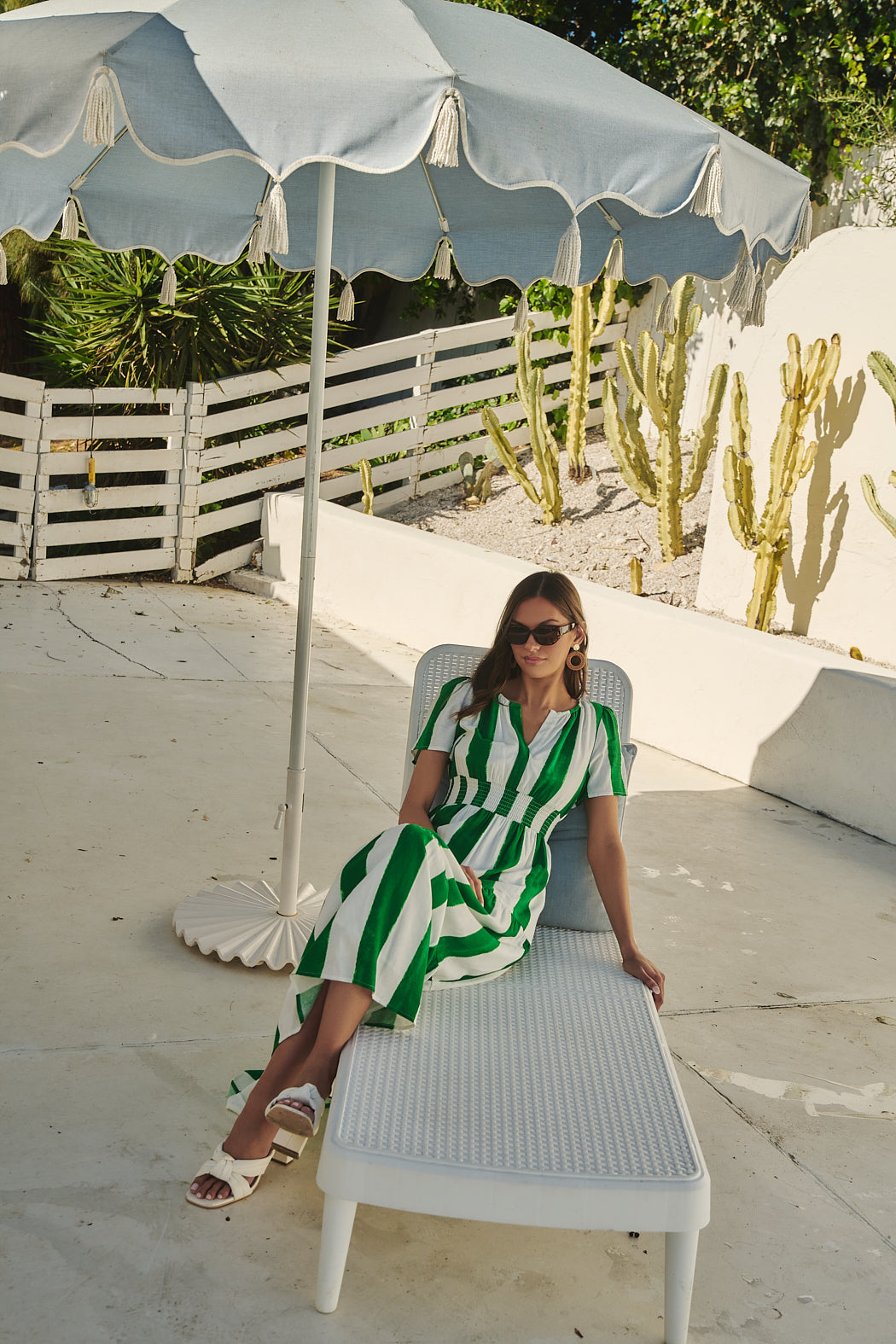 Rony Smocked Maxi Dress Pilmar Stripe OMFORT