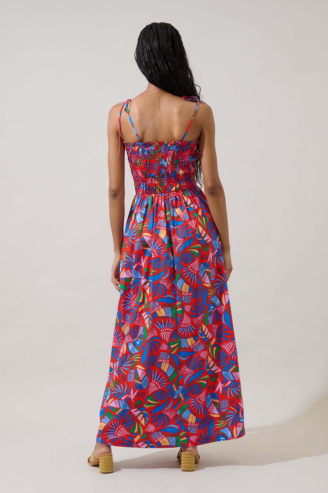 Juciel Smocked Maxi Dress Tropical OMFORT