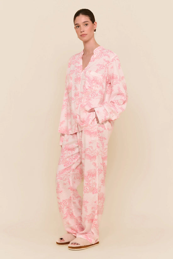 Maggie Pyjama Set - Long - Summer Toile - Pink OMFORT
