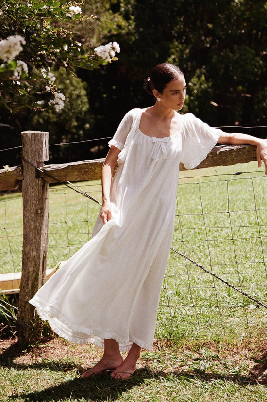 Betty Nightie - Long - Lyocell Batiste - Off White OMFORT