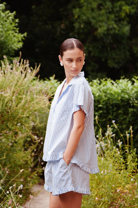Felicity Frill Set - Pinstripe Blue OMFORT