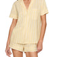 Nautico Shortie PJ Set in Classic Stripe Sunbeam/Ivory OMFORT