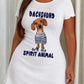 Dachshund Spirit Animal Print Lettuce Trim Nightdress OMFORT