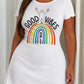 "Good Vibes Only" Rainbow Print Nightdress OMFORT
