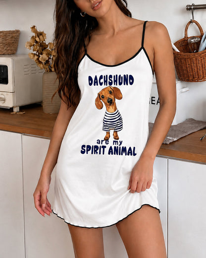 "Dachshund Are My Spirit Animal" Cami Nightdress OMFORT