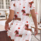 Cute Dachshund & Heart Print Striped Nightdress OMFORT