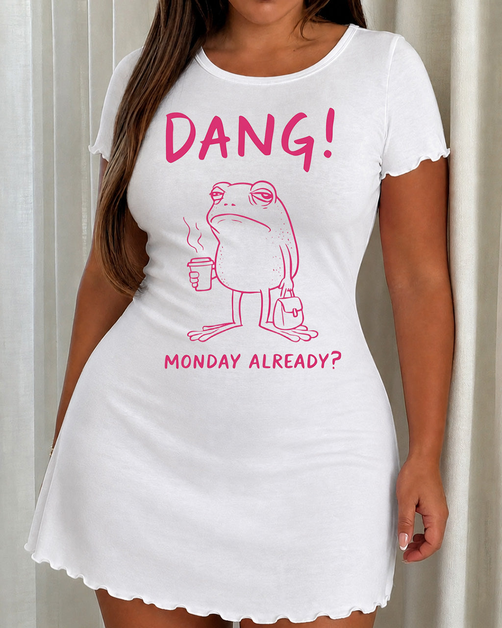 "Dang Monday Already?" Frog Print Nightdress (XS-5XL) OMFORT