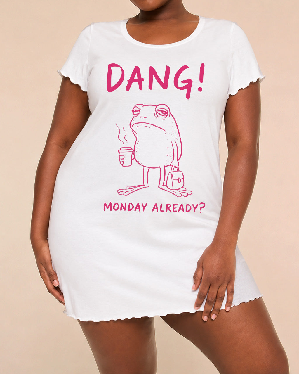 "Dang Monday Already?" Frog Print Nightdress (XS-5XL) OMFORT