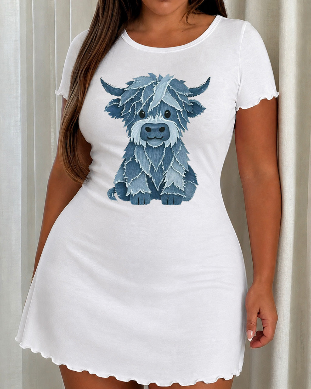 Highland Cow Print Nightdress (XS-5XL) OMFORT