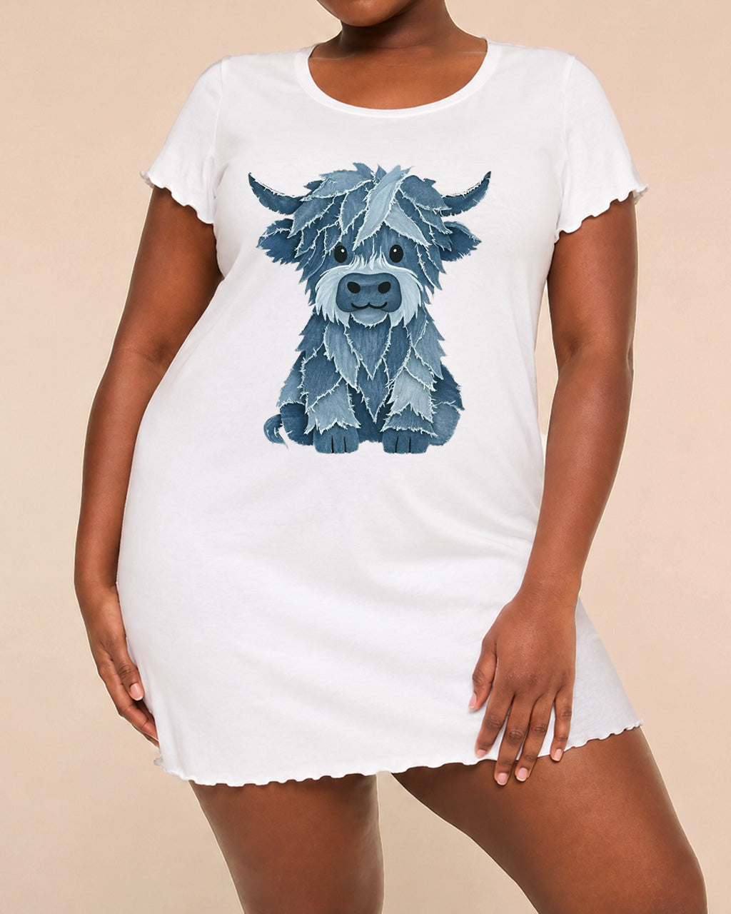 Highland Cow Print Nightdress (XS-5XL) OMFORT