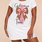 "God Is Good All The Time" Leopard Bow Cross Print Nightdress (XS-5XL) OMFORT