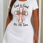"God Is Good All The Time" Pink Cross Leopard Bow Print Nightdress (XS-5XL) OMFORT