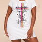 Bible Verse Rainbow Brush Cross Print Nightdress (XS-5XL) OMFORT
