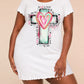 "God Is Good All The Time" Multicolor Heart Cross Print Nightdress (XS-5XL) OMFORT