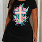 Multicolor Floral Paint Cross Print Nightdress (XS-5XL) OMFORT