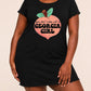 "You Don't Mess With A Georgia Girl" Peach Shape Slogan Print Nightdress (XS-5XL) OMFORT