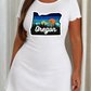 Oregon Mountain Sunset State Outline Print Nightdress (XS-5XL) OMFORT