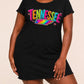 Rainbow Tennessee State Outline Star Print Nightdress (XS-5XL) OMFORT