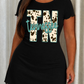 Cow Print TN Tennessee Letter Print Nightdress (XS-5XL) OMFORT