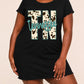 Cow Print TN Tennessee Letter Print Nightdress (XS-5XL) OMFORT