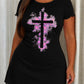 Pink Splash Heart Graffiti Cross Print Nightdress (XS-5XL) OMFORT