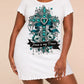 Teal Gem Floral "Jesus Is My Peace" Cross Print Nightdress (XS-5XL) OMFORT