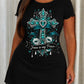 Teal Gem Floral "Jesus Is My Peace" Cross Print Nightdress (XS-5XL) OMFORT