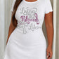 Rhinestone Cross "Living My Blessed Life" Letter Print Nightdress (XS-5XL) OMFORT